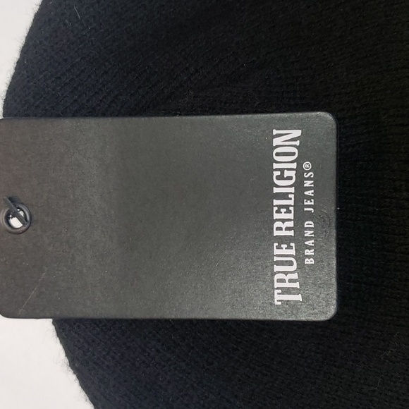 True Religion NWT Men's Outline HS Knit Beanie, Black, One Size - Picture 2 of 6